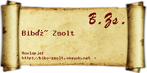 Bibó Zsolt névjegykártya